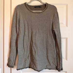 Doe & Rae Light Heather Gray Crewneck Sweater, medium